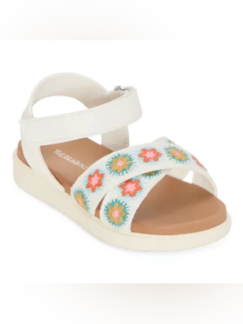 NEW! Thereabouts Lil June White Multi 6M Sandals For Girls